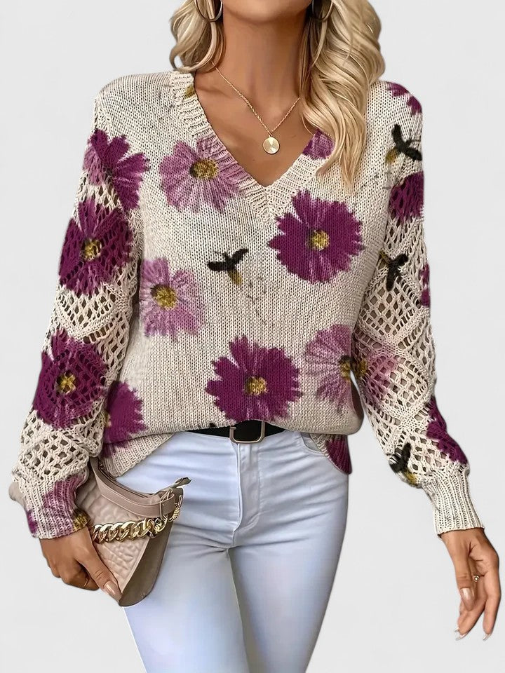 Abril | Jersey Elegante con Estampado Floral