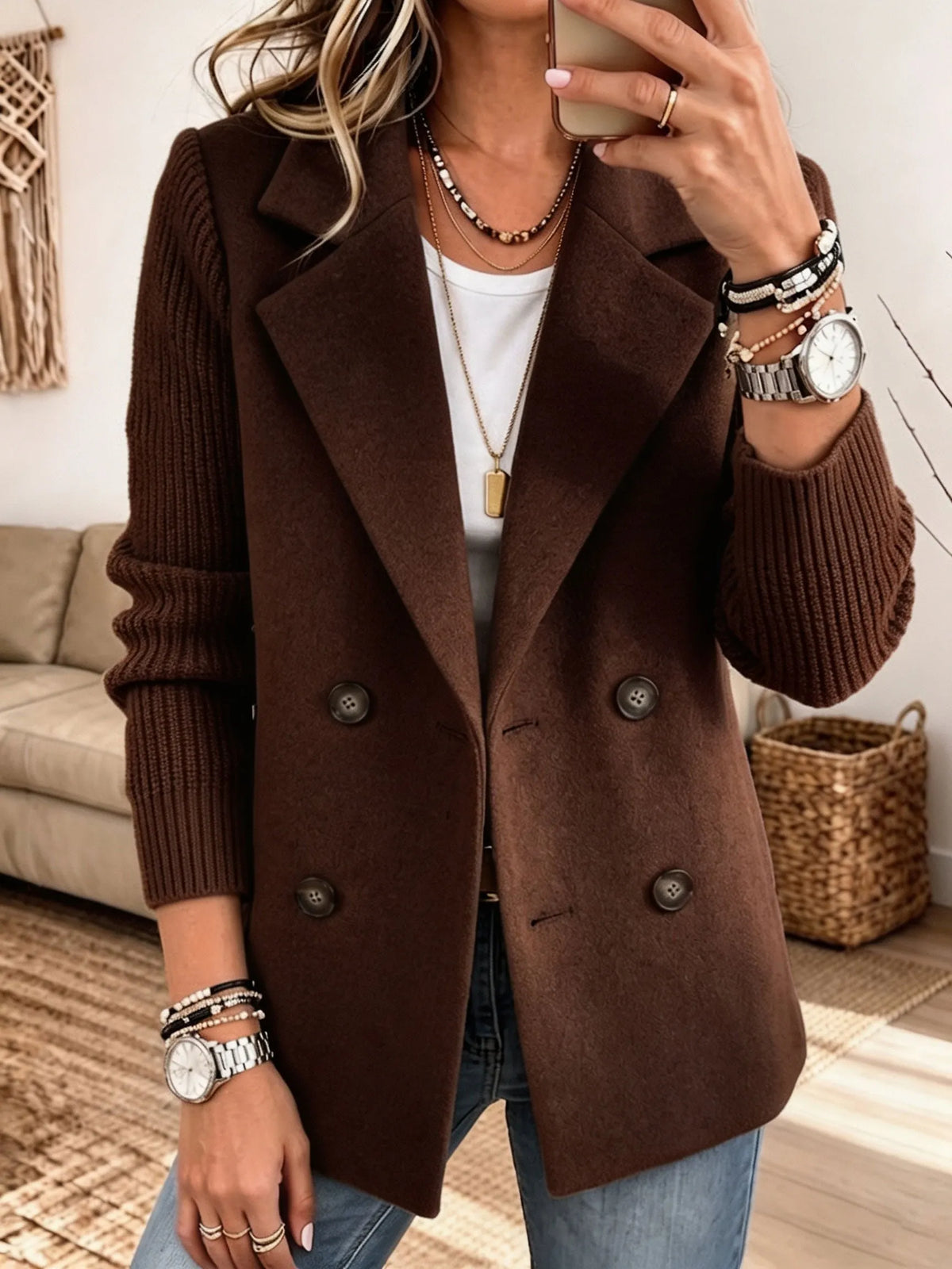 Carla | Chaqueta Elegante con Mangas de Punto