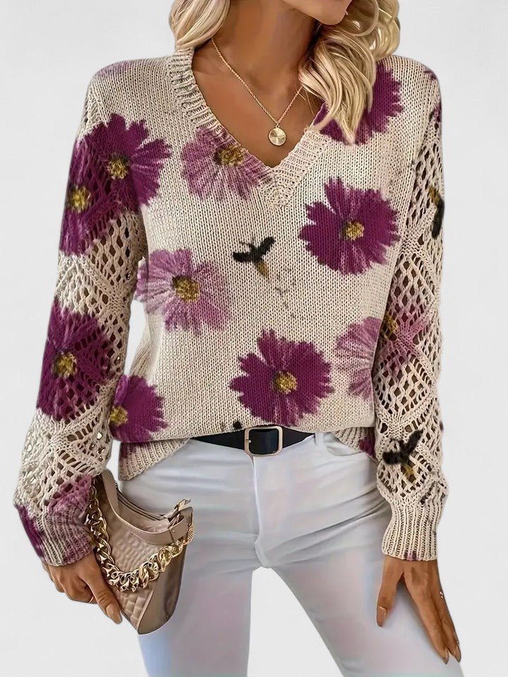 Abril | Jersey Elegante con Estampado Floral