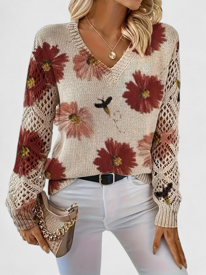 Abril | Jersey Elegante con Estampado Floral