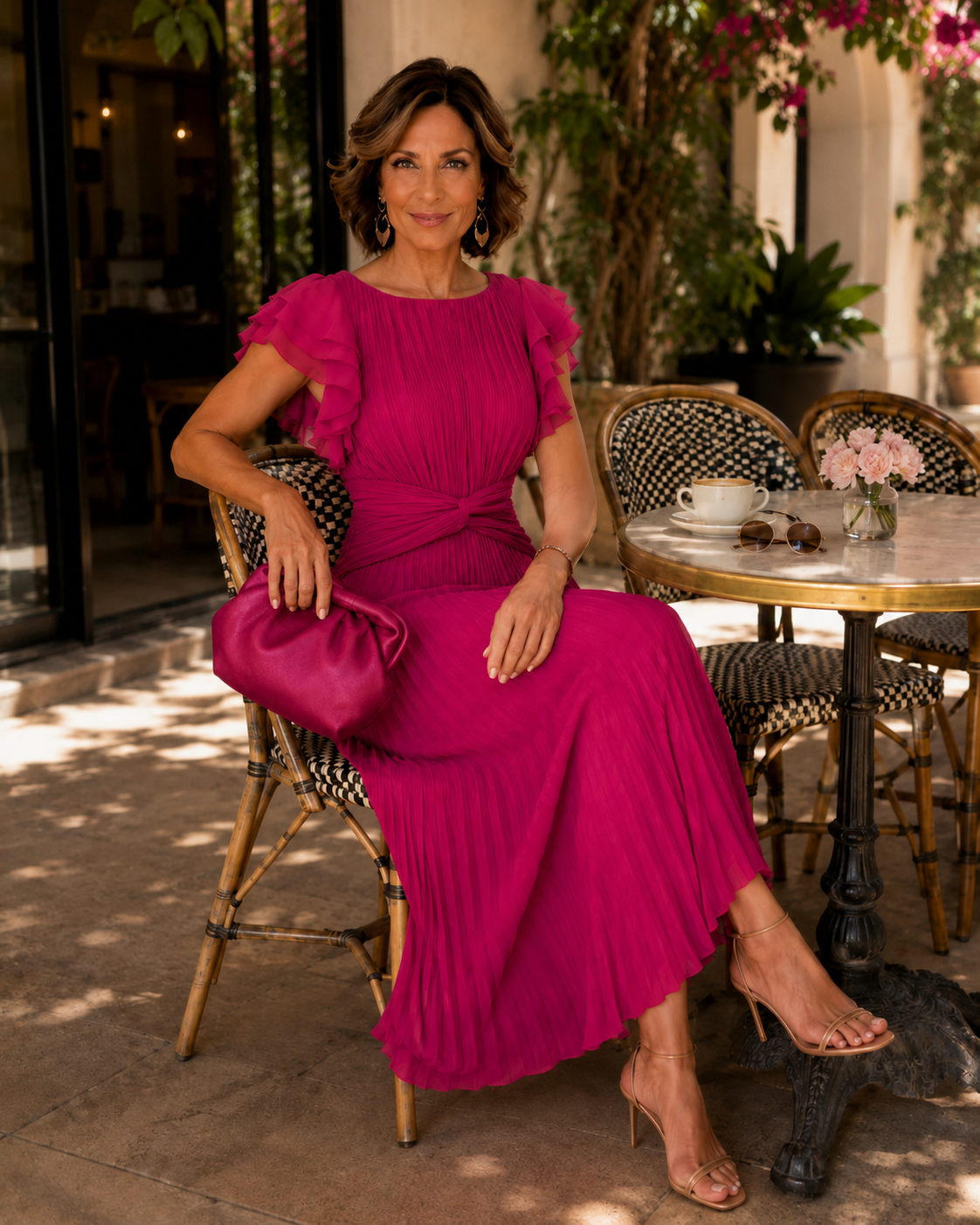 Scarlett - Vestido Plisado Clásico - Rosa - XL