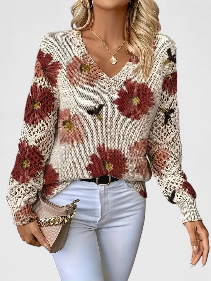Abril | Jersey Elegante con Estampado Floral