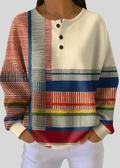 Grace | Sudadera Henley con Rayas Colorblock