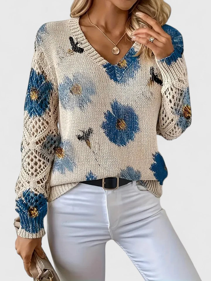 Abril | Jersey Elegante con Estampado Floral