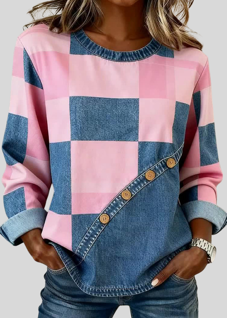 Gail | Sudadera Patchwork con Botones