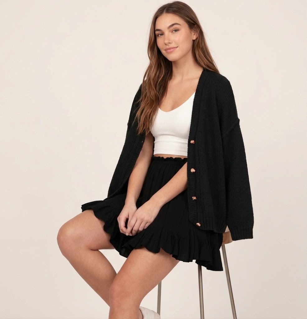 Olaia | Falda Glam con Volantes y Cintura Elástica