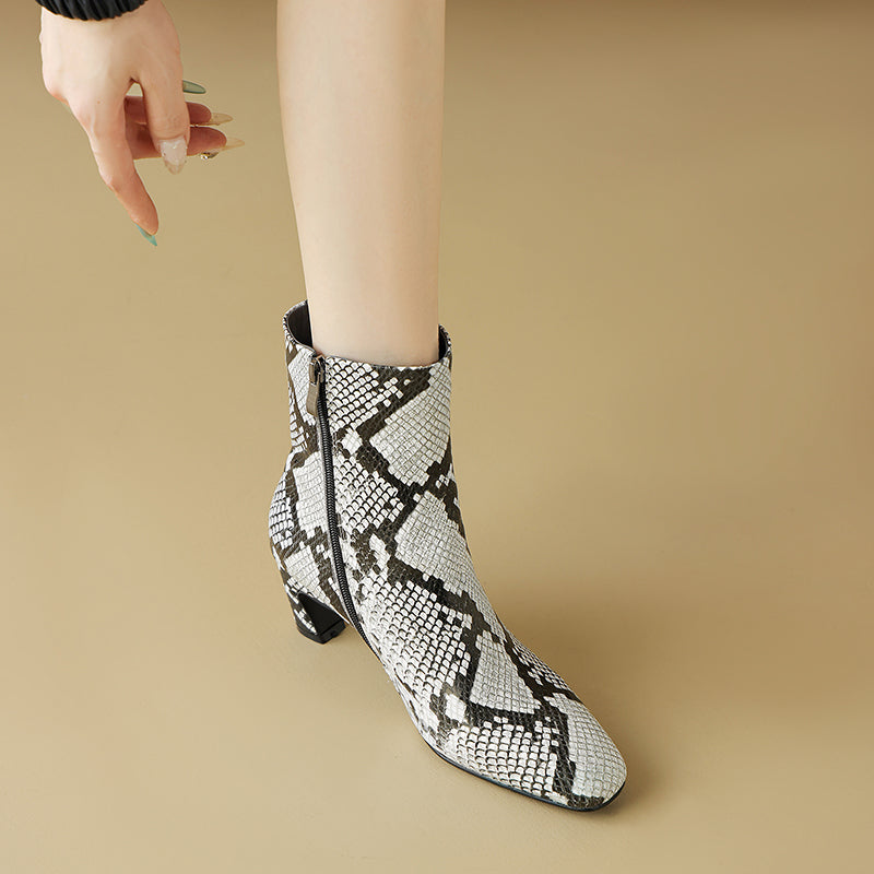 Botines de Piel Efecto Reptil - imagen 10