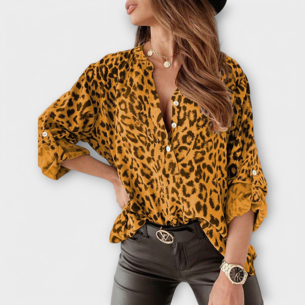 Ottavia | Blusa de Moda con Estampado de Leopardo