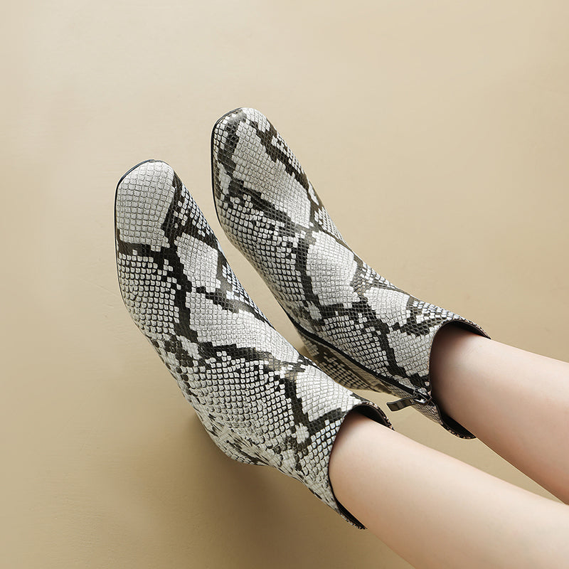 Botines de Piel Efecto Reptil - imagen 11