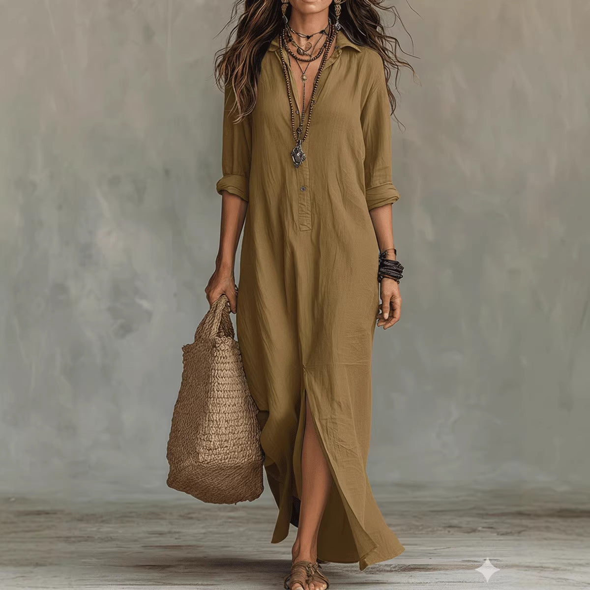 WILLOW | Vestido Maxi sin Esfuerzo, Silueta Favorecedora y Versátil para Diario - Blanco - L