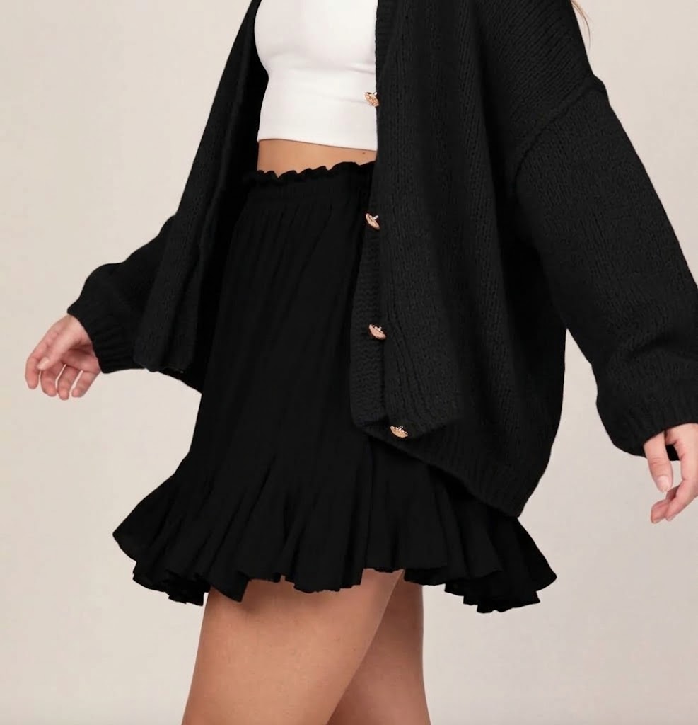 Olaia | Falda Glam con Volantes y Cintura Elástica