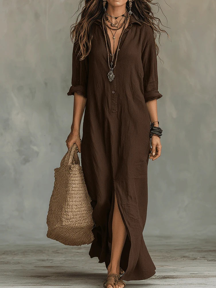 WILLOW | Vestido Maxi sin Esfuerzo, Silueta Favorecedora y Versátil para Diario - Blanco - 2XL