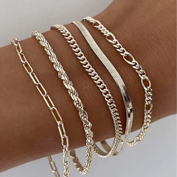 Ottavia | Set de 5 Pulseras en Oro