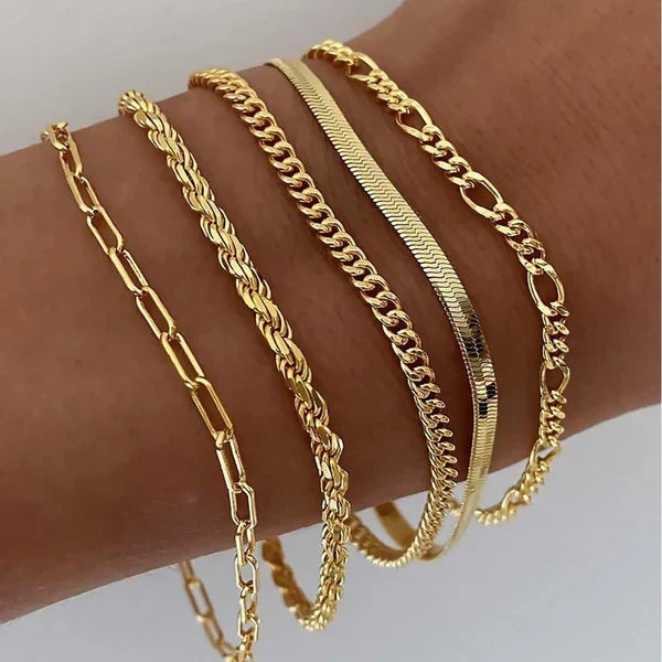 Ottavia | Set de 5 Pulseras en Oro
