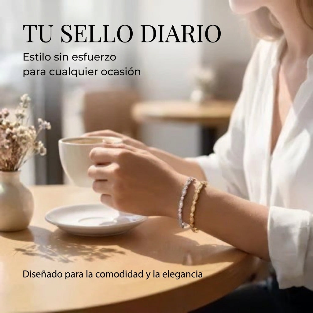 Abril | Pulsera Elegante en Oro con Circonita
