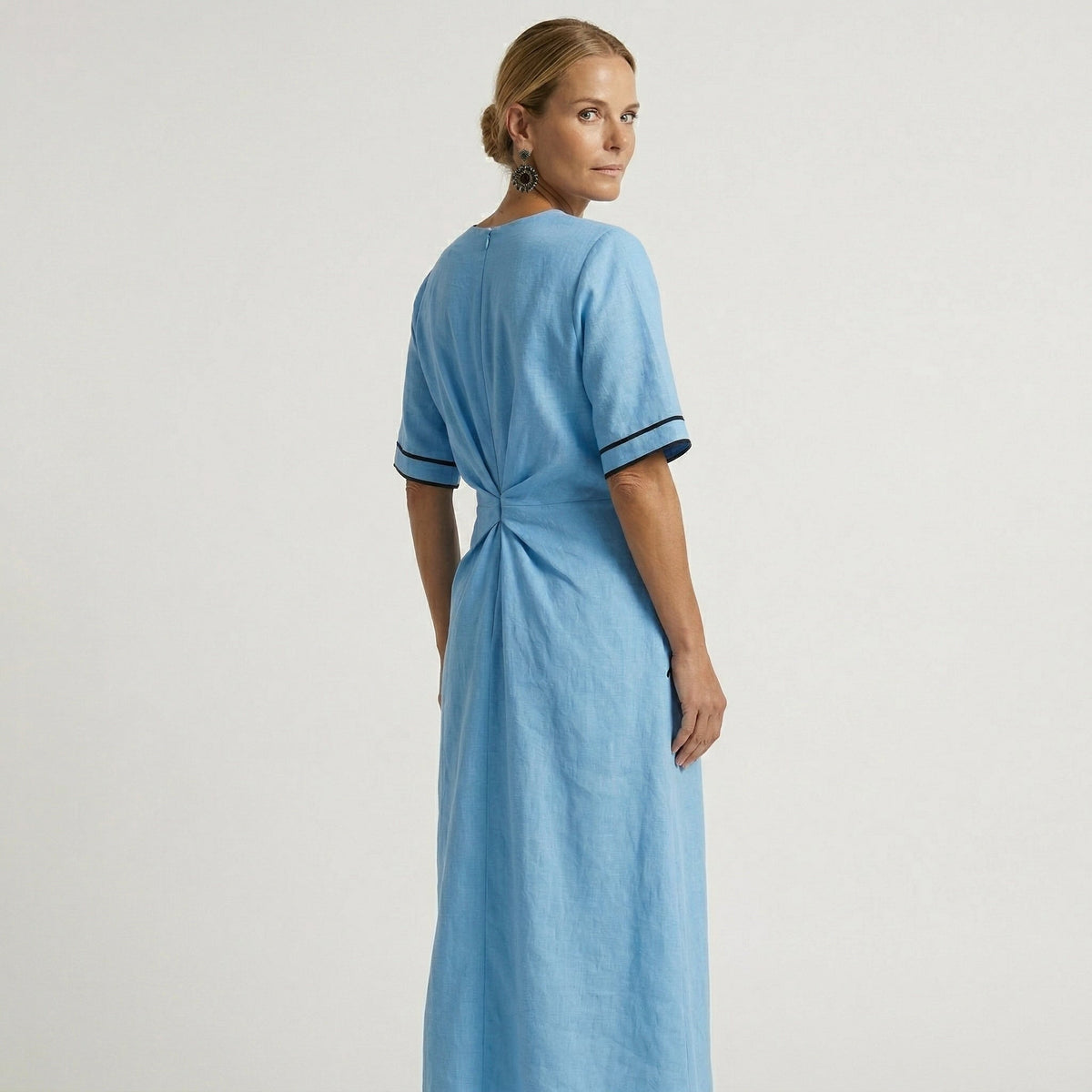 Mila | Vestido Elegante con Cintura Favorecedora, Chic para Vacaciones - Azul - XL