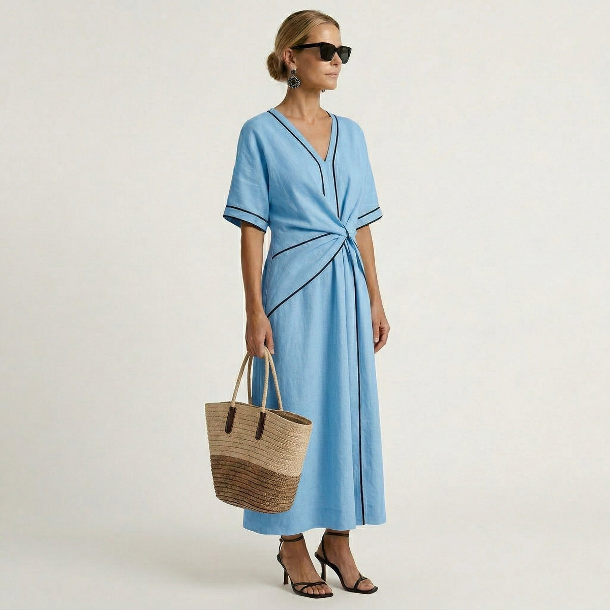 Mila | Vestido Elegante con Cintura Favorecedora, Chic para Vacaciones - Azul - M