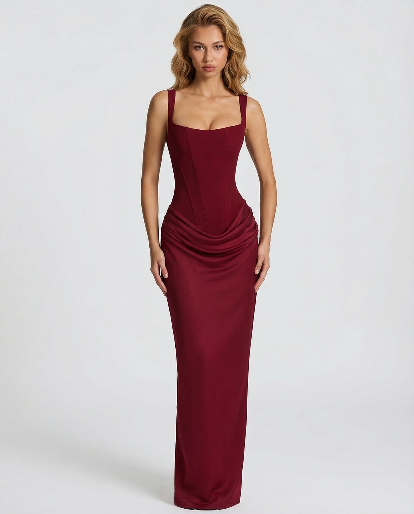 VESTIDO LARGO SILUETA FAVORECEDORA – PARA MUJER