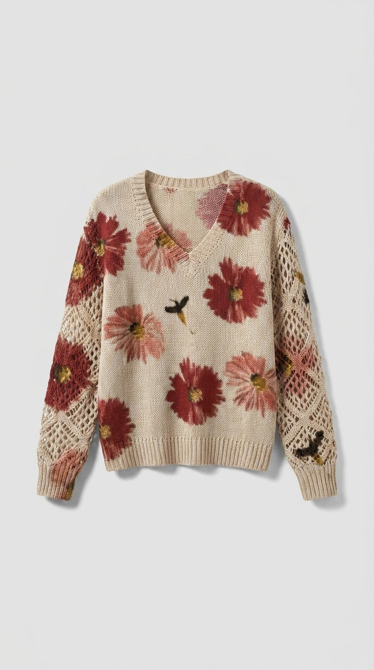 Abril | Jersey Elegante con Estampado Floral
