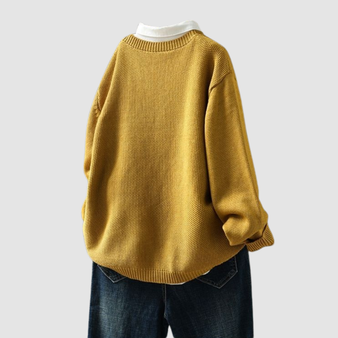 Berlinda™ Cárdigan Tejido Acogedor - Amarillo - XL