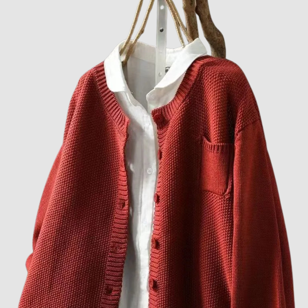 Berlinda™ Cárdigan Tejido Acogedor - Rojo - S