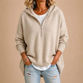 Valeria | Poncho de Punto con Capucha y Cremallera
