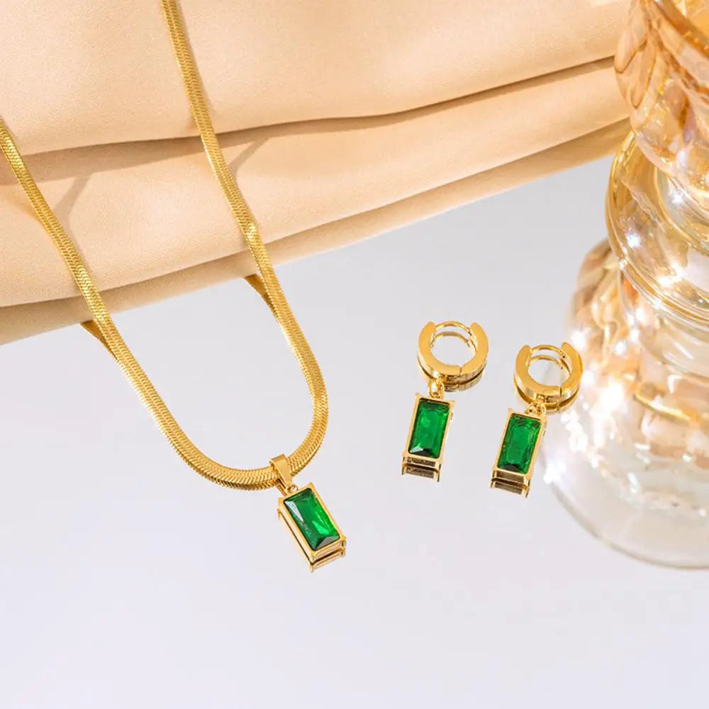Lisa | Set de Joyería Cristal Verde