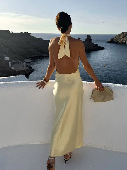 VESTIDO DE ESPALDA DESCUBIERTA – PARA MUJER
