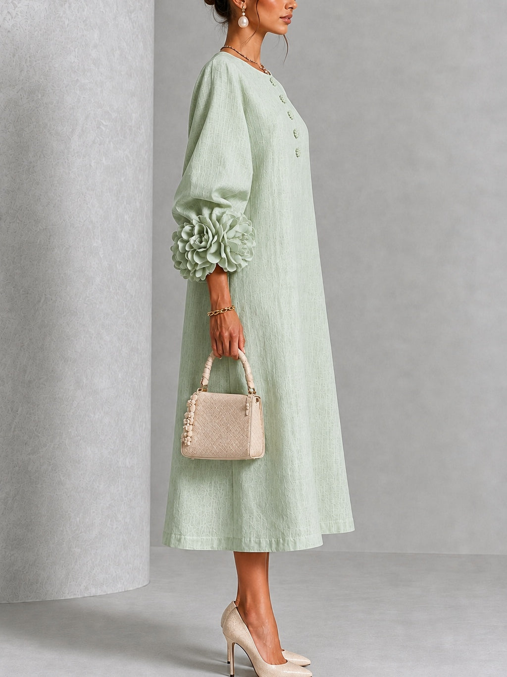 Elora | Vestido Midi Salvia Místico