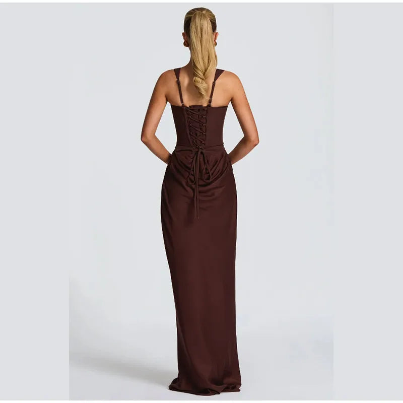 VESTIDO LARGO SILUETA FAVORECEDORA – PARA MUJER
