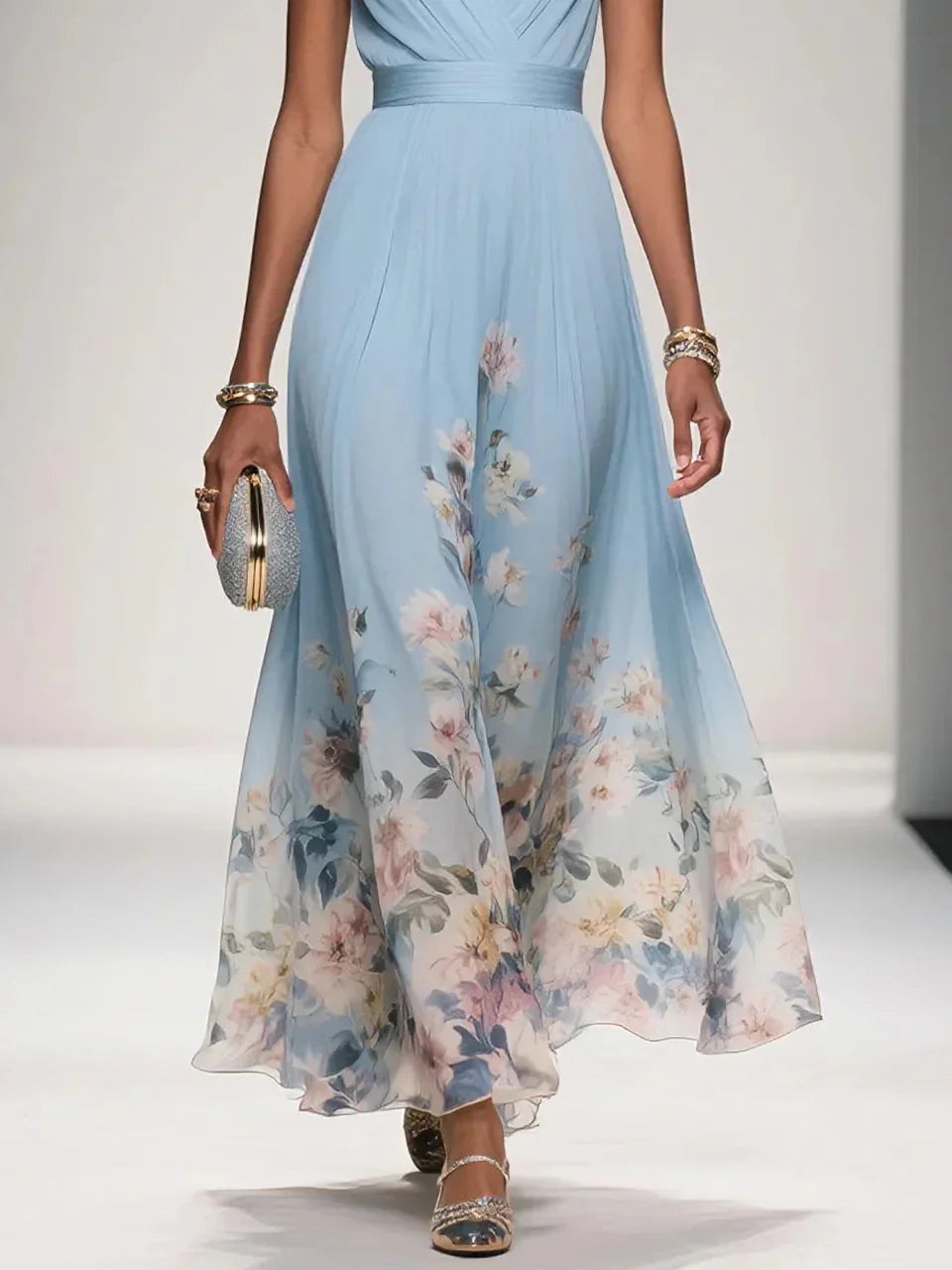 Miriam | Vestido Largo Floral con Escote en V