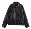CHAQUETA DE CUERO NEGRA – PARA MUJER