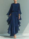 Conjunto Mujer Chiffon Elegante – Diseño Fluido con Volantes Sofisticados
