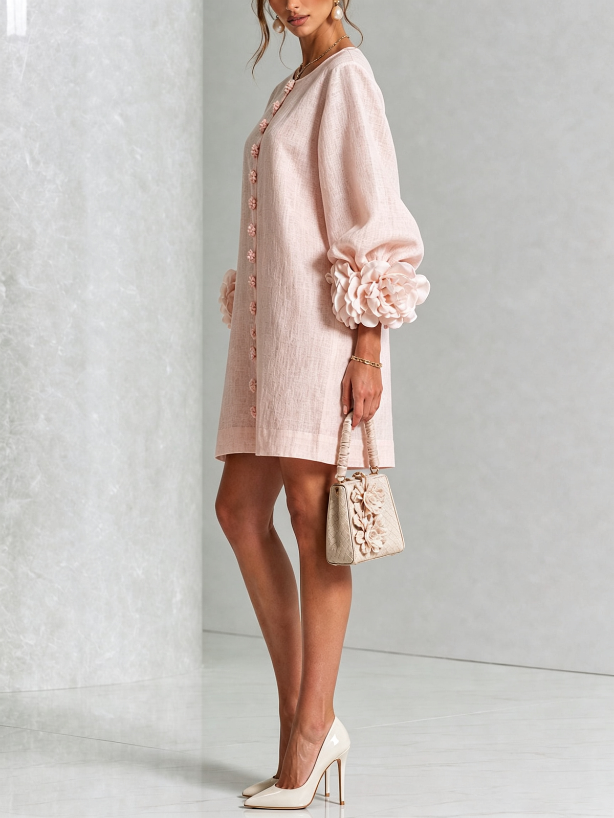 Rossana | Vestido Mini Floral Rosa