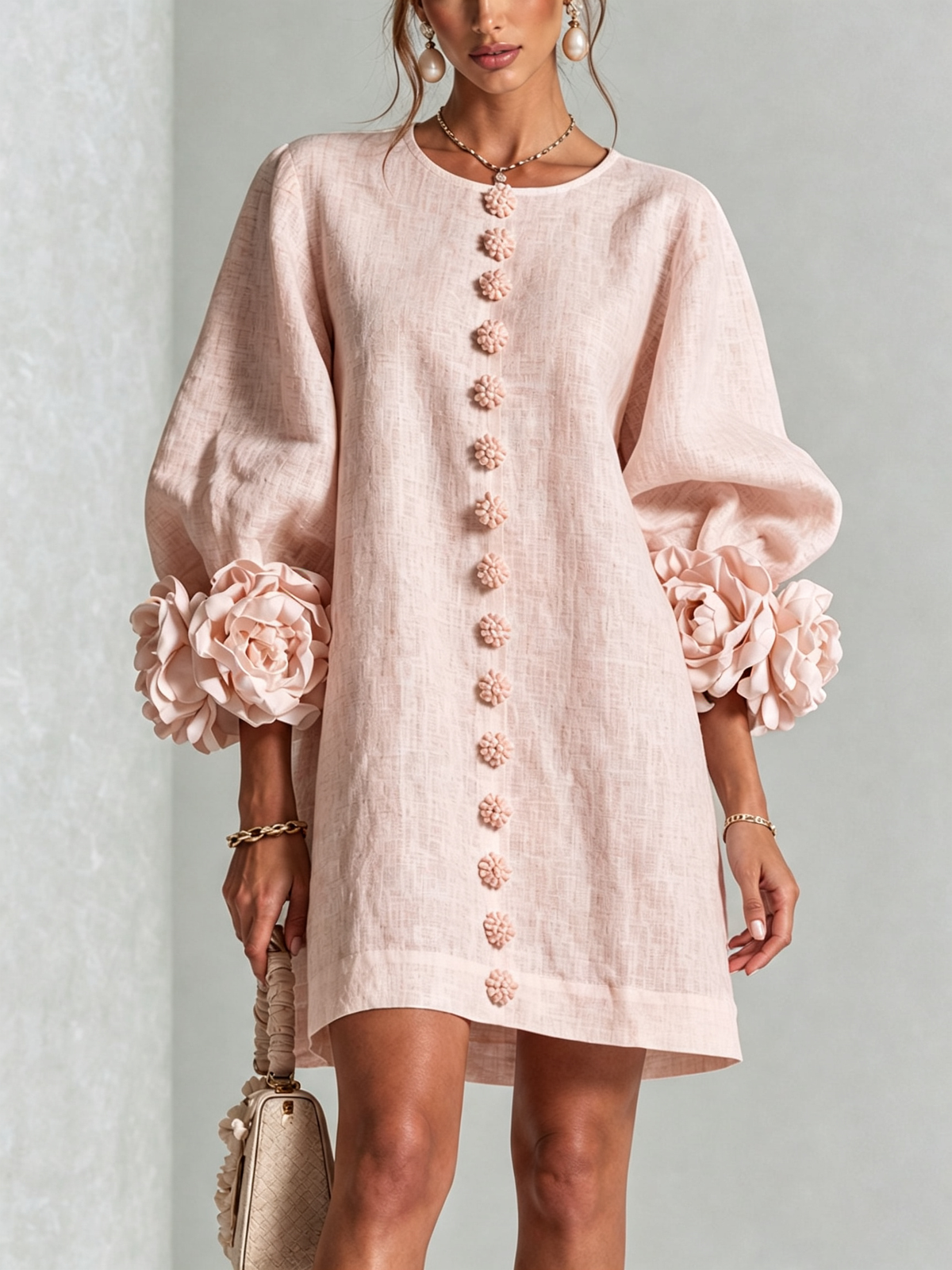 Rossana | Vestido Mini Floral Rosa