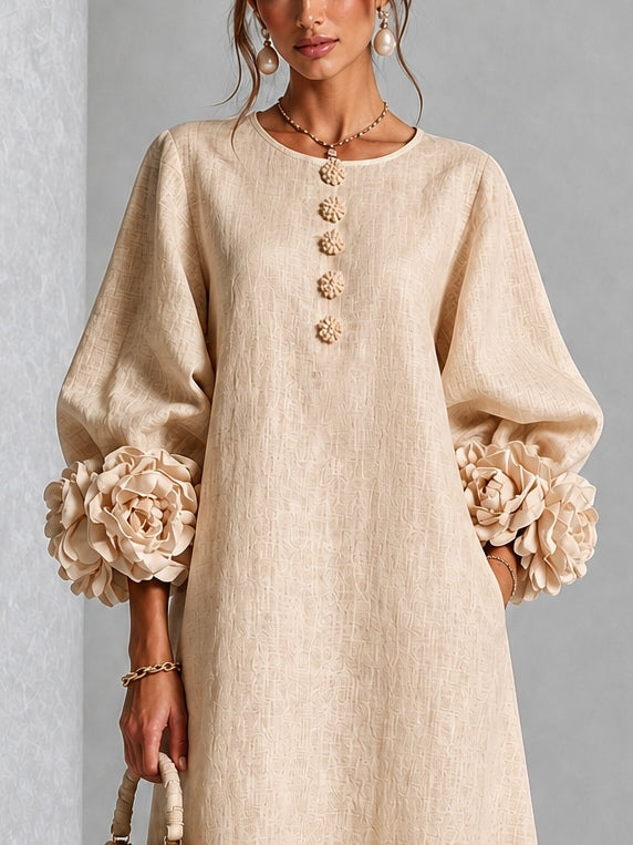 Jade | Vestido Midi Beige Floral