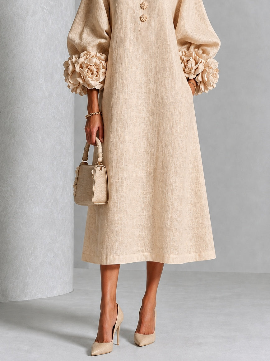 Jade | Vestido Midi Beige Floral