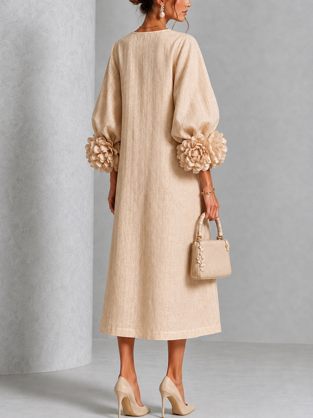 Jade | Vestido Midi Beige Floral