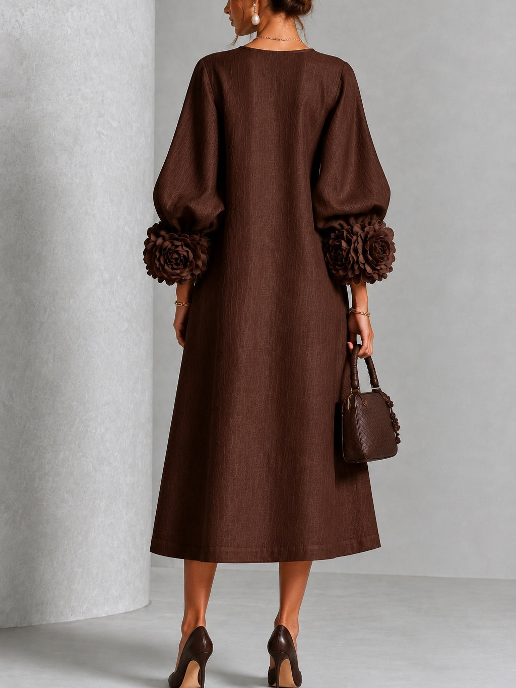 Estela | Vestido Midi Marrón