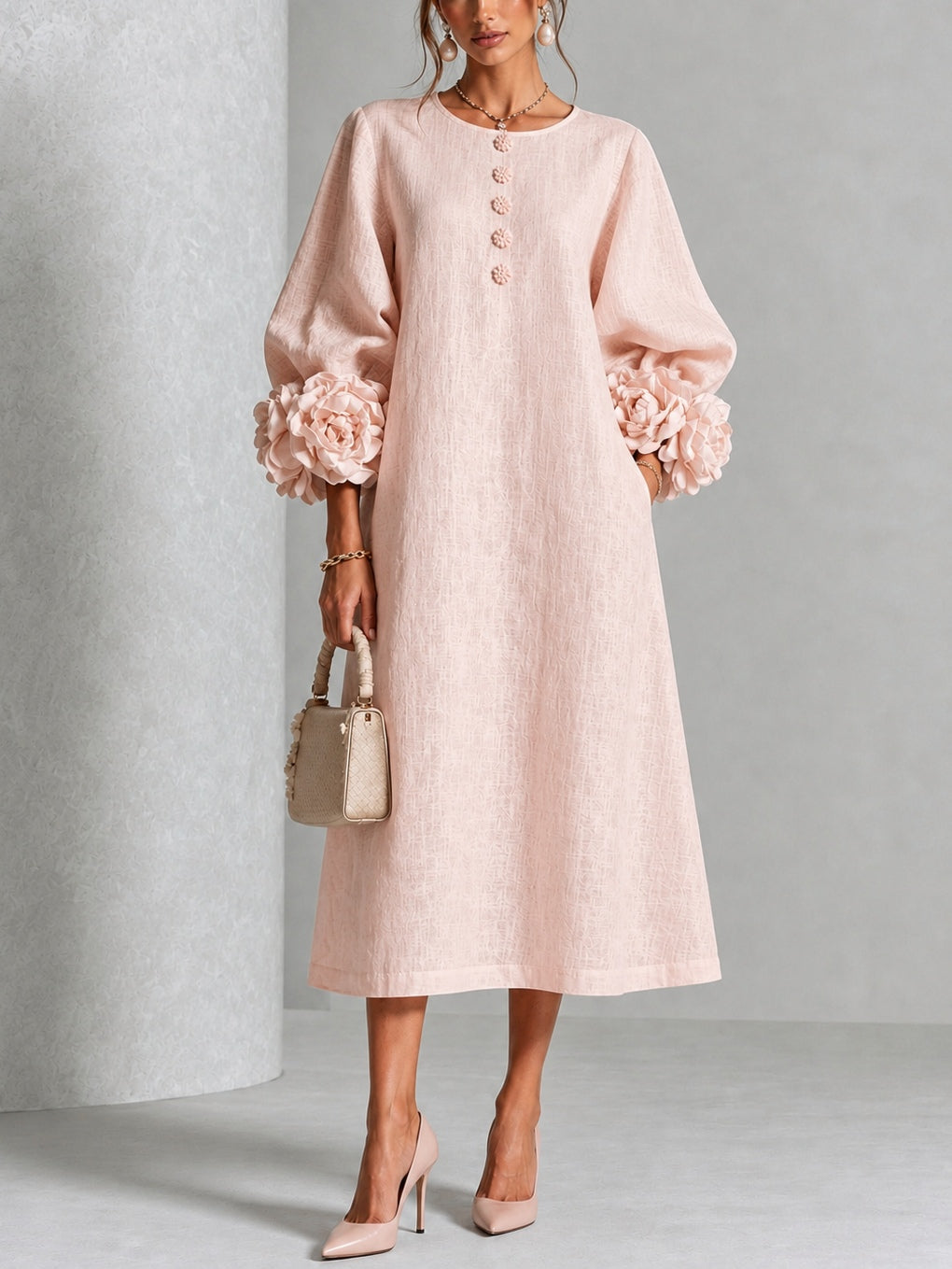 Lena | Vestido Midi Rosa