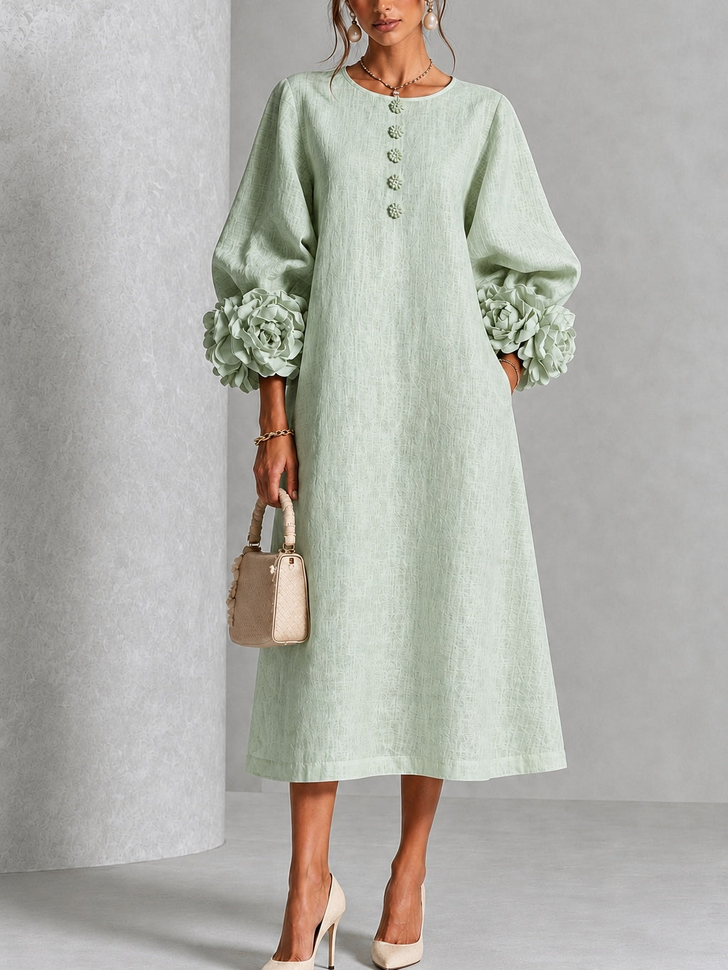Elora | Vestido Midi Salvia Místico