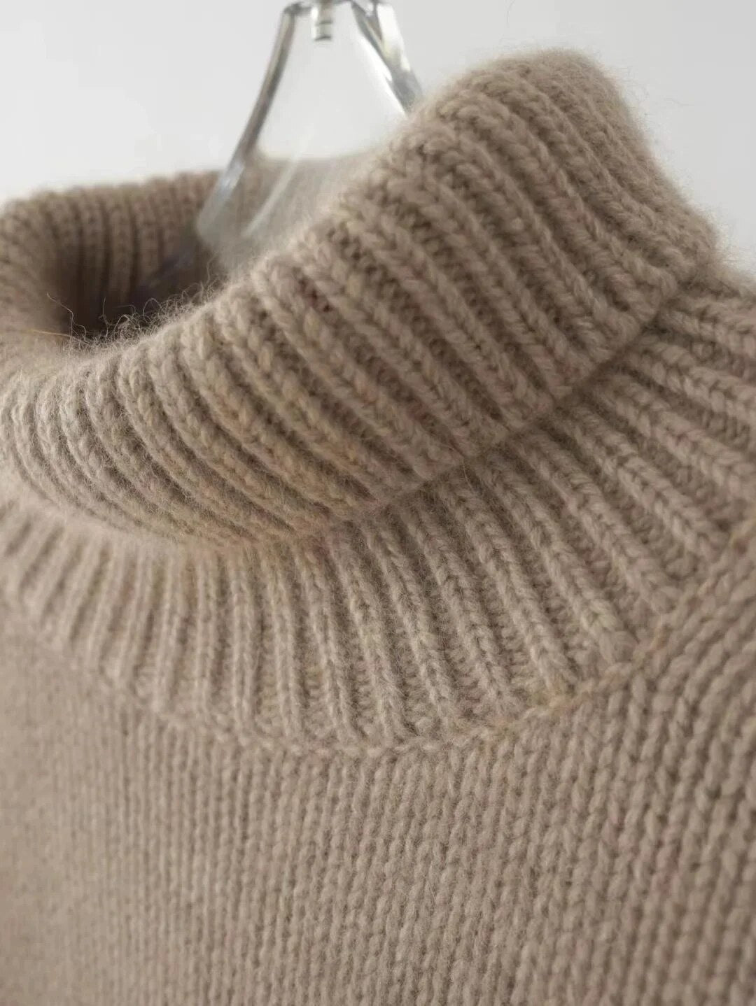 Maria™ | Suéter Casual de Cuello Alto - Beige - 2XL