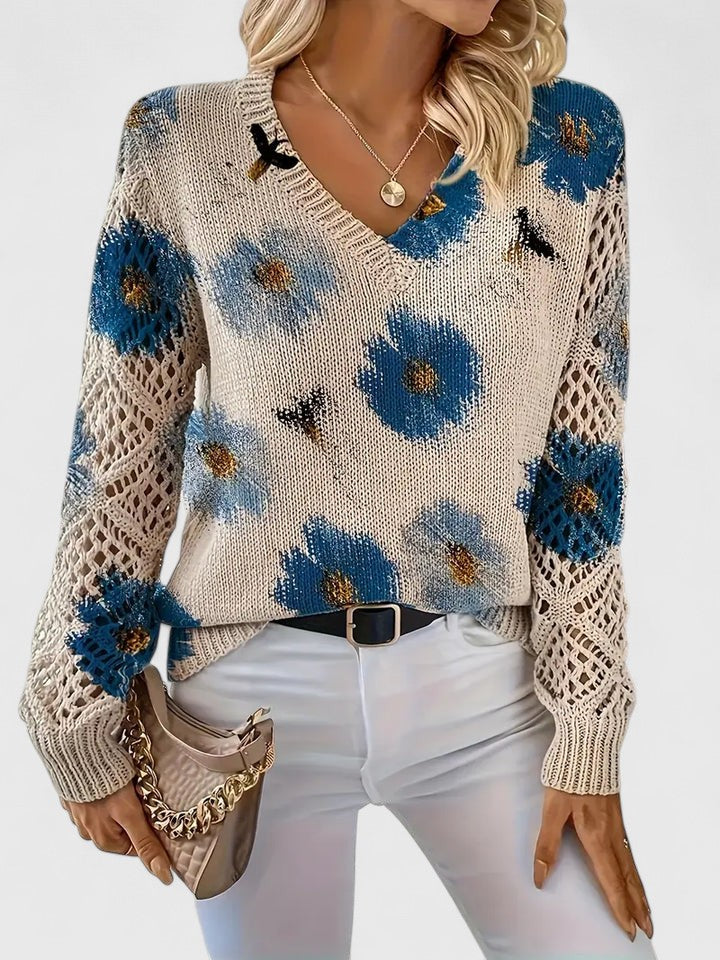 Abril | Jersey Elegante con Estampado Floral