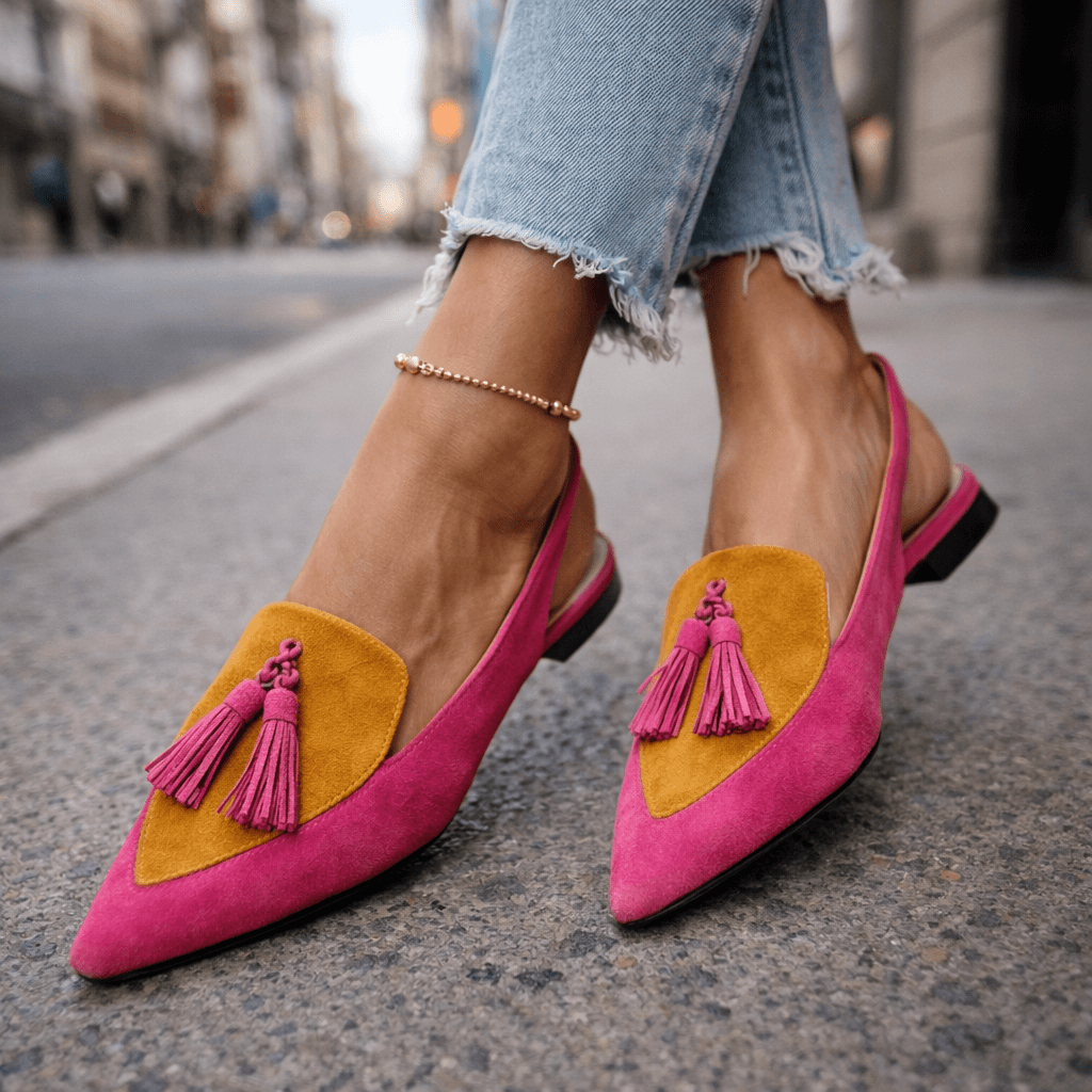 Elena | Sandalias para Mujer con Correas y Flecos - Naranja y Leopardo - 41