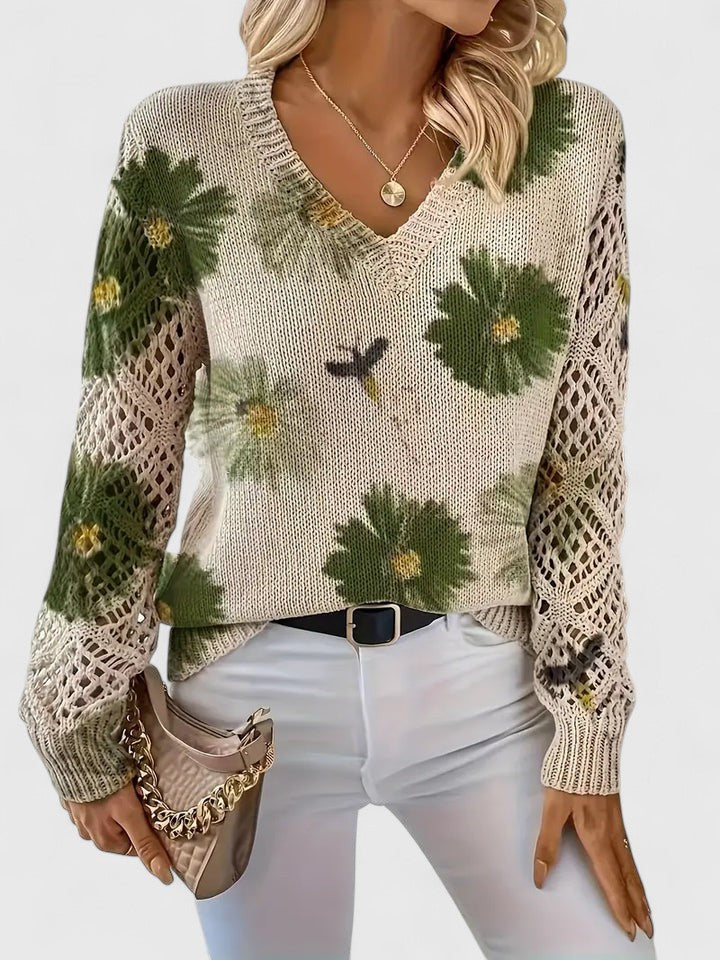 Abril | Jersey Elegante con Estampado Floral