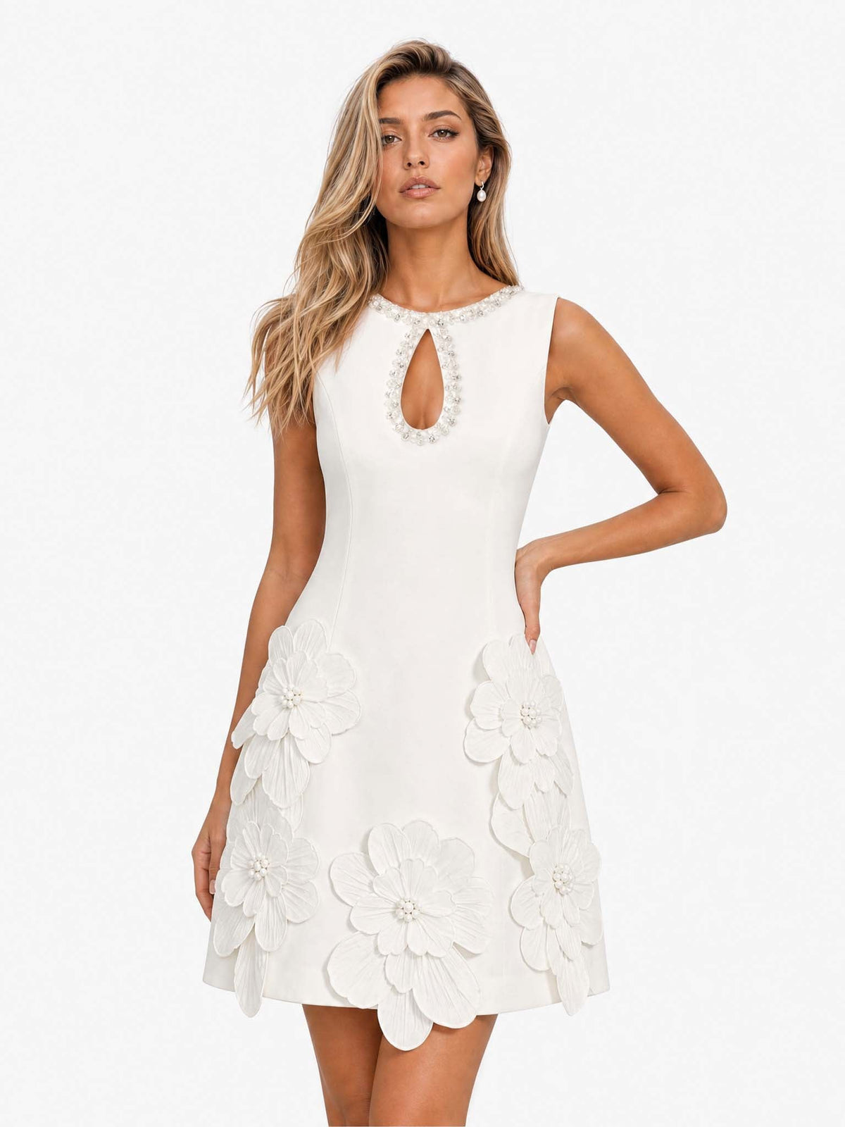 Reina | Vestido Mini Elegante sin Mangas con Recorte