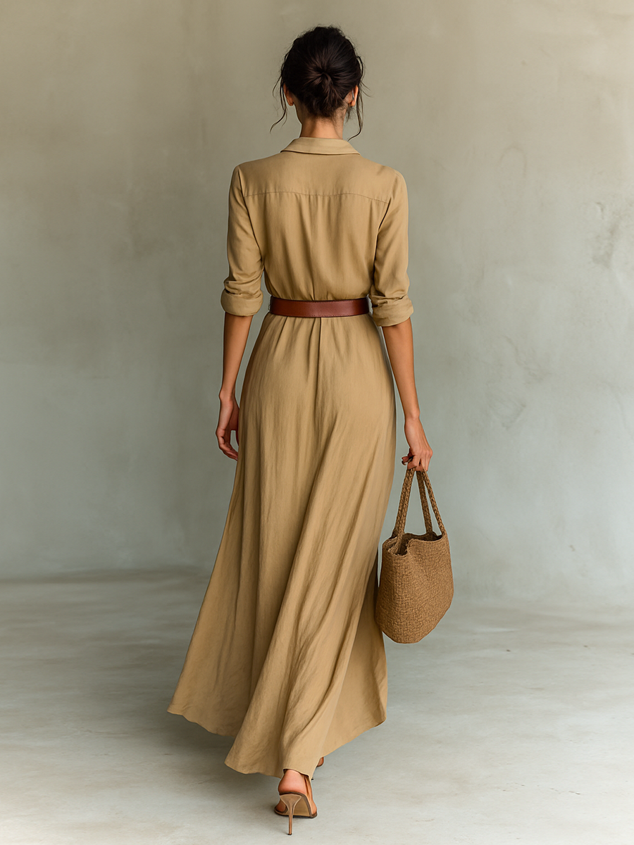 Victoria | Vestido largo casual - Caqui - M