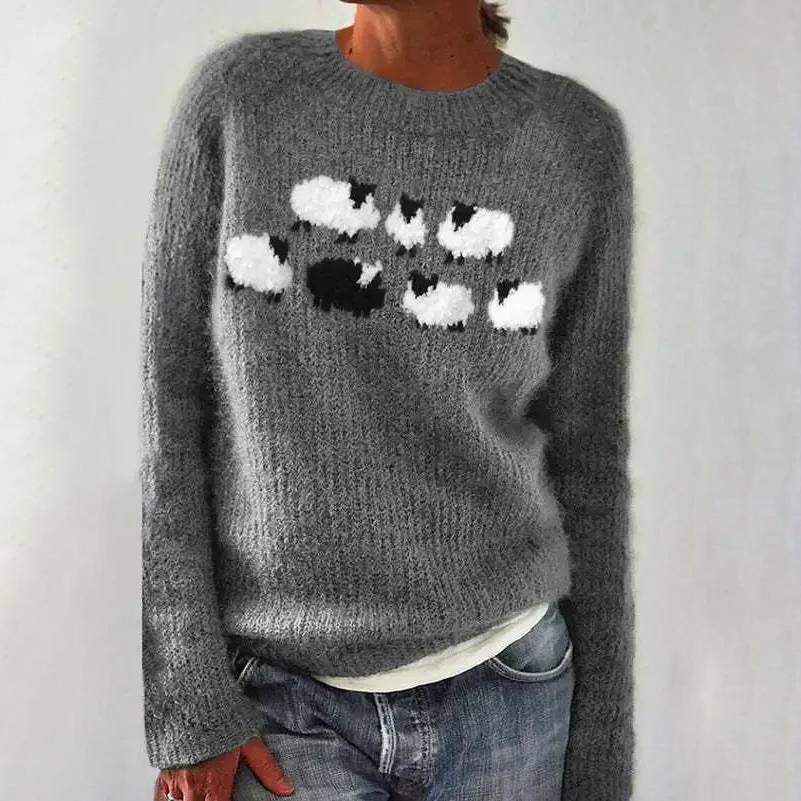 Blanca | Jersey cómodo con ovejitas