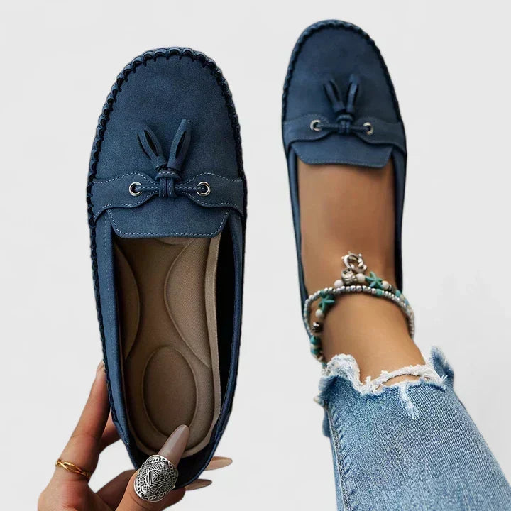 Maria | Mocasines para Mujer con Moño - Gris Oliva - 37