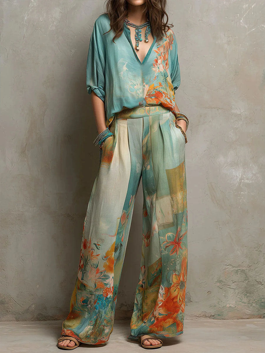 Chiara | Conjunto Elegante con Estampado Floral